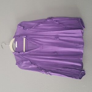 Karlie Ruffle Sleeve Blouse - Purple